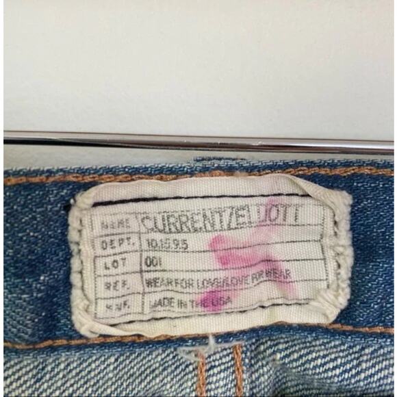 Current/Elliot Distressed Flare Leg Low Rise Jeans - Picture 4 of 5